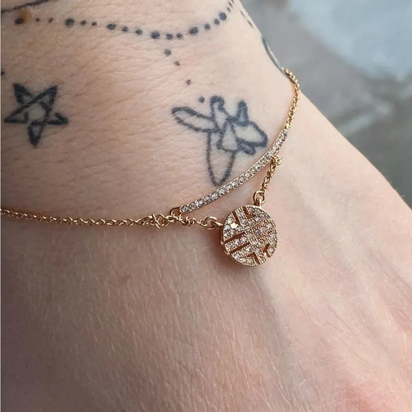 Chinese symbol charm CZ rose gold tone adjustable bracelet - Picture 1 of 4